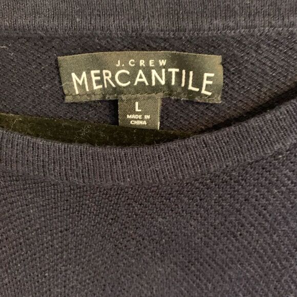 J.Crew Mercantile Size Large Classic Navy Blue Sweater Merino Wool - Picture 2 of 4